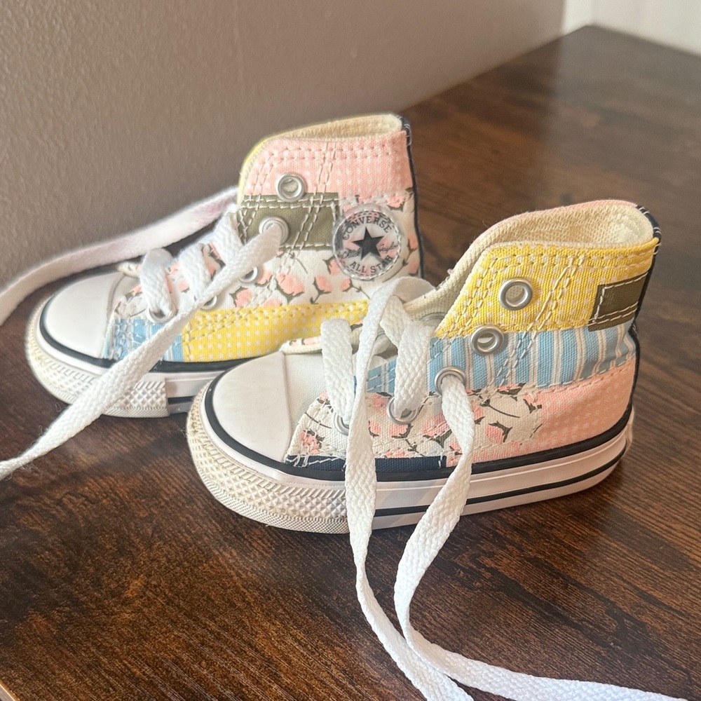 Colorful Patchwork Kids High-Top Sneakers